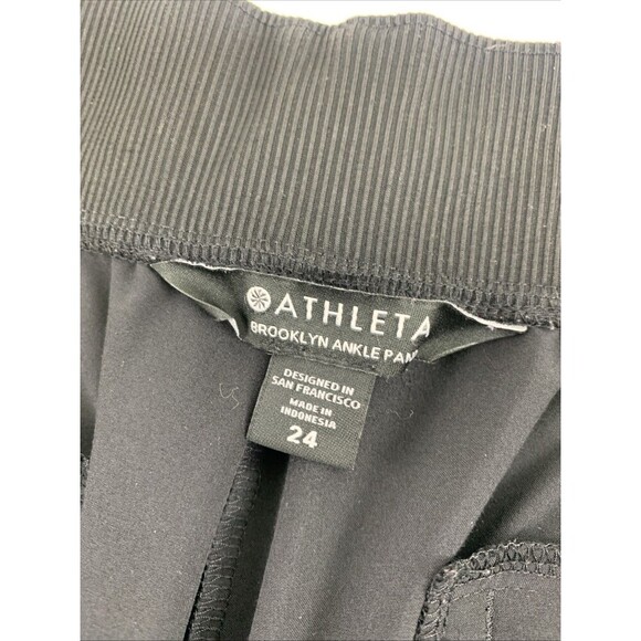 Athleta Brooklyn Ankle Pant Black PullOn 198671 Lightweight Pocket Women Plus 24 - Picture 7 of 14